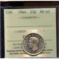 1944 25¢, ICCS MS-60.