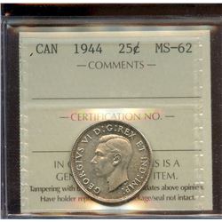 1944 25¢, ICCS MS-62.