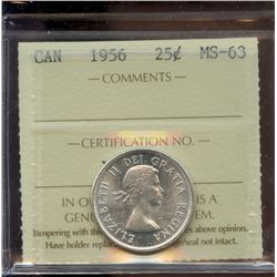 1956 25¢ , ICCS MS-63.