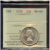 Image 1 : 1958 25¢ , ICCS MS-64.