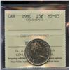 Image 1 : 1980 25¢, ICCS MS-65.