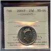 Image 1 : 2001P 25¢, ICCS MS-66.