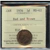 Image 1 : 1934 1¢, ICCS MS-62 R&B.