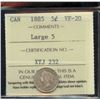 Image 1 : 1885 5¢ Large 5, ICCS VF-20.