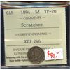 Image 1 : 1894 5¢, ICCS VF-20 designated as Scratches.