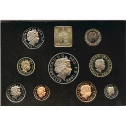 United Kingdom; 1999 coin set 1 penny to 5£, Diana princess of wales commemorative set, PS106, uncir