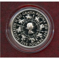 United Kingdom; 1993 5£ coronation 40th anniversary commemorative coin, 0,8410oz of silver, KM9659,
