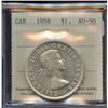 Image 1 : 1958 $1, ICCS AU-50.