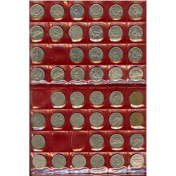 1922-1963 5¢ collection, missing 1925, 1926 far, 1930 and 1947 Dot, all in average grade.