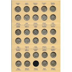 USA; 1916-1945 10¢ collection, missing 1926-S, 1931, 1931-D and 1942 over 1, all in average grade.