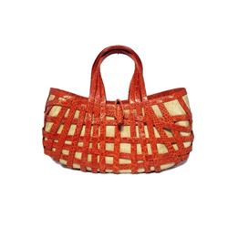 Nancy Gonzalez Crocodile Basket Handbag