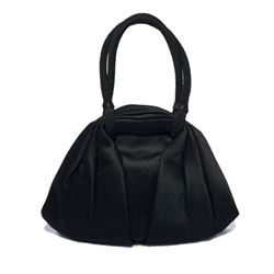 Vintage Collectible 1960's Black Satin Handbag Made in France