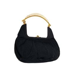 Rosenfeld Vintage Black Silk Faille Handbag