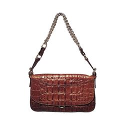 Miu Miu Brown Hornback Crocodile Shoulder Bag