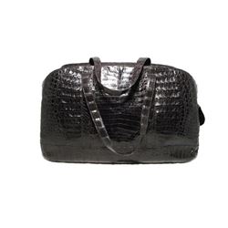 Nancy Gonzalez Black Crocodile Travel Bag