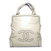 Image 1 : Chanel Cream Leather Handbag Tote