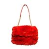 Image 9 : Chanel Red Rabbit Fur Classic Flap Bag- Limited Edition