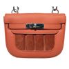 Image 2 : Hermes Orange Suede and Swift Leather Berline Bag-RARE