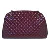 Image 2 : Chanel Quilted Maroon Patent Leather Shoulder Bag Tote