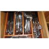 Image 2 : Entire Drawer of Misc. Flatware - Spoons, Knives, Forks (Matching Design), Ceramic Soup Spoons