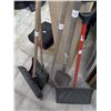 Image 1 : 3 SNOW SHOVELS, 1 SPADE, METAL RAKE