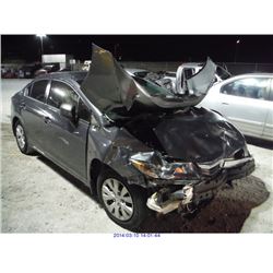 2012 - HONDA CIVIC // SALVAGE TITLE