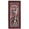 Large Antique Japanese Silk/Fiber Warrior Scroll.