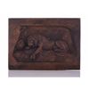 An Exquisite Carved Wood Plaque of the Lion of Luc