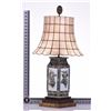 Image 8 : Vintage Chinese Porcelain Lamp With Capiz Shell Br