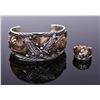 Large Allen Chee Sterling Silver Eagle Cuff Bracel