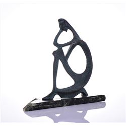 Bronze Statue Depicting The Thinker Mounted on a g