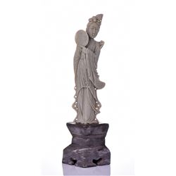 Chinese Guanyin Soapstone Carving. Estimated more