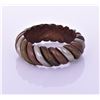 Image 3 : Vintage Triple Metal Over Wood Bangle. Estimated m