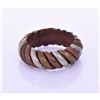 Image 4 : Vintage Triple Metal Over Wood Bangle. Estimated m