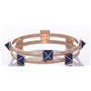 Image 4 : Vintage Pyramid Bangle With Blue Enamel. Estimated