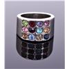 Image 1 : Vintage Multi Color Stone Sterling Silver Ring. Si