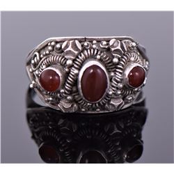 Vintage Ruby Sterling Silver Ring. Silver Tested.