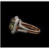 Image 3 : 4.52 ctw Green Sapphire and Diamond Ring - 14KT Rose Gold