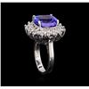 Image 4 : 7.05 ctw Tanzanite and Diamond Ring - 14KT White Gold