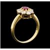 Image 4 : 0.39 ctw Ruby and Diamond Ring - 18KT Yellow Gold