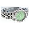 Image 3 : Rolex Ladies SS Green Diamond Pyramid Bezel Datejust Wristwatch