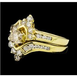 1.56 ctw Diamond Wedding Ring and Band - 14KT Yellow Gold