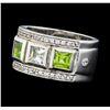 Image 1 : Crayola 0.90 ctw Peridot and White Sapphire Ring - .925 Silver
