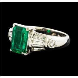 2.14 ctw Emerald and Diamond Ring - Platinum