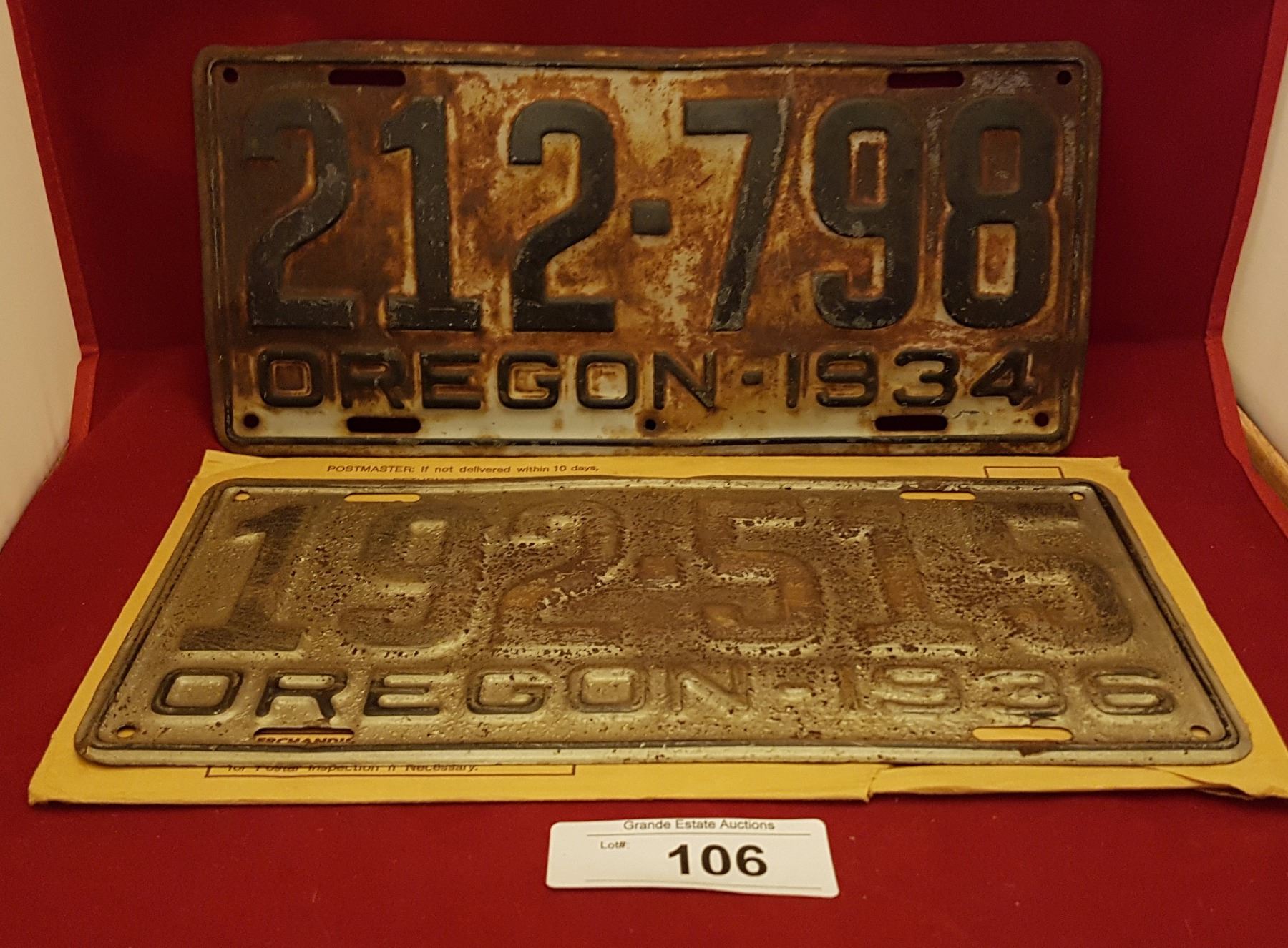 1934,1936 OREGON LICENSE PLATES