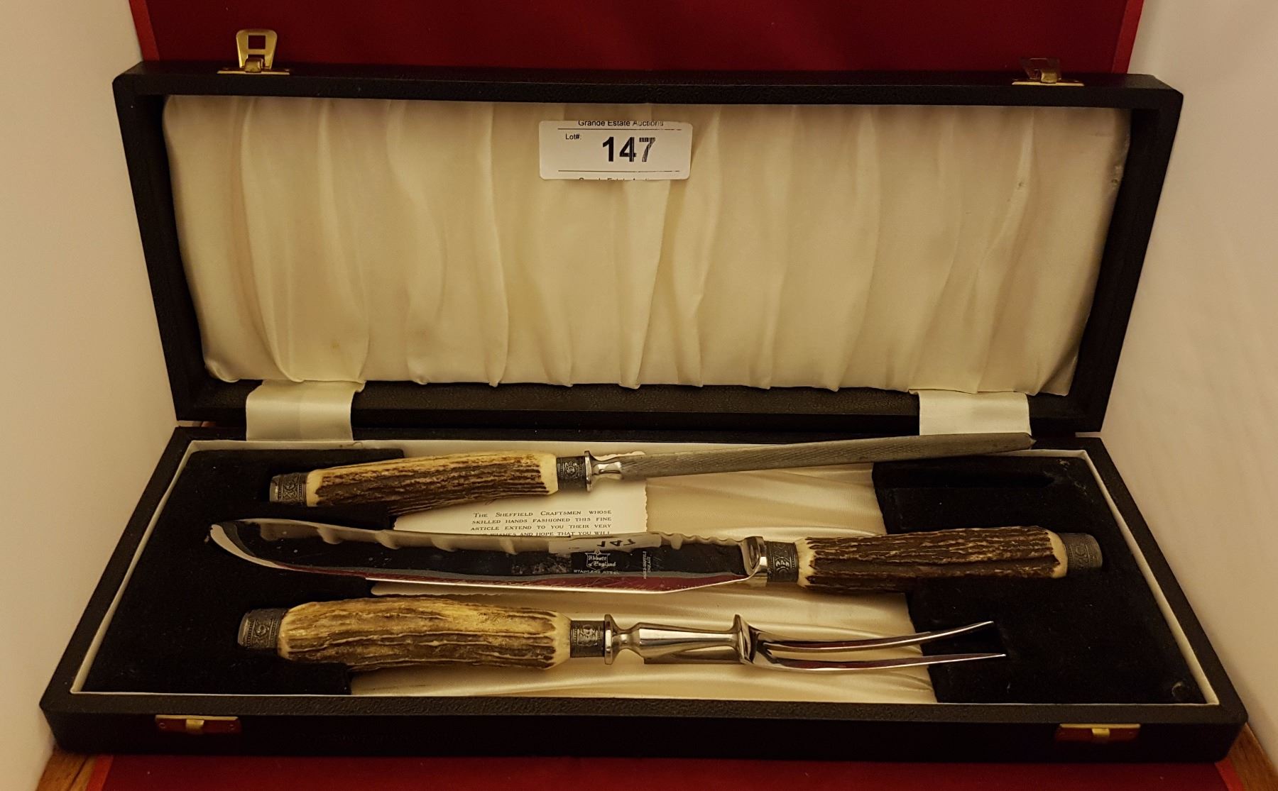 VINTAGE SHEFFIELD OF ENGLAND CARVING SET