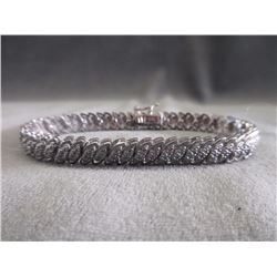 BRACELET - NEW DIAMOND SET IN STERLING SILVER SETTING - RETAIL ESTIMATE $400