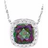 Image 1 : PENDANT - 1 CT EMERALD FACETED MYSTIC TOPAZ & DIAMOND IN 925 STERLING SILVER SETTING - RETAIL ESTIMA