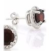 Image 2 : EARRINGS - 2 CTW GARNETS & 2 GENUINE DIAMONDS IN 925 STERLING SILVER - RETAIL ESTIMATE $500