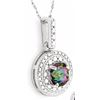 Image 2 : PENDANT - 1 CT ROUND FACETED MYSTIC TOPAZ & DIAMOND IN 925 STERLING SILVER SETTING - RETAIL ESTIMATE